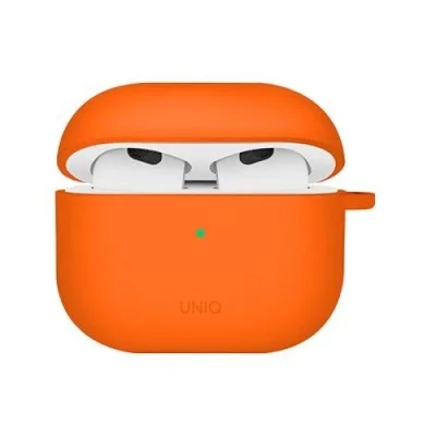 Uniq Nexo Active Hybrid Silicone Airpods 4Th Gen Case With Sports Ear Hooks - Orange